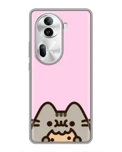 Чехол для OPPO Reno 11 Pro 5G с картинкой «Pusheen и печенье»