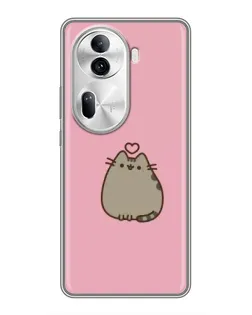 Чехол для OPPO Reno 11 Pro 5G с картинкой «Pusheen сердце» Чехол для OPPO Reno 11 Pro 5G с картинкой «Pusheen сердце»
