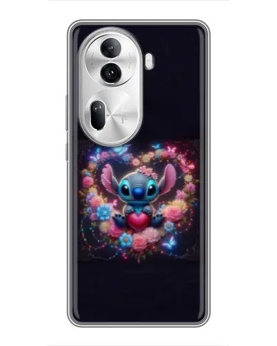 Чехол для OPPO Reno 11 Pro 5G с картинкой «Stitch в цветах» Чехол для OPPO Reno 11 Pro 5G с картинкой «Stitch в цветах»