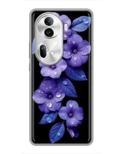 Чехол для OPPO Reno 11 Pro 5G с картинкой «Фиолетовые цветы с росою»