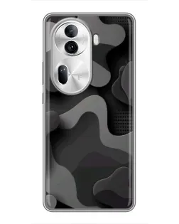 Чехол для OPPO Reno 11 Pro 5G с картинкой «Темный абстрактный камуфляж»