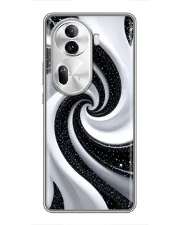 Чехол для OPPO Reno 11 Pro 5G с картинкой «Черно-белая спираль»