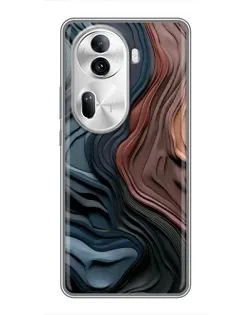Чехол для OPPO Reno 11 Pro 5G с картинкой «Цветные волны каньона»