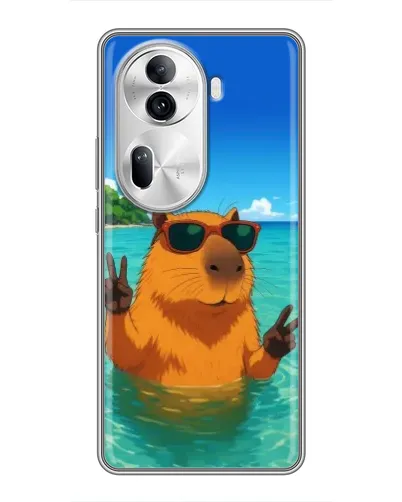 Чехол для OPPO Reno 11 Pro 5G с картинкой «Морская капибара»