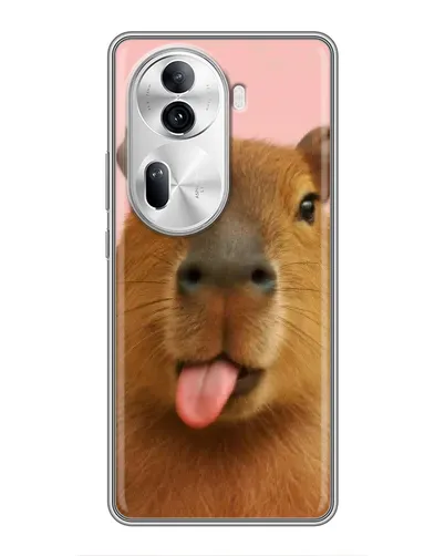 Чехол для OPPO Reno 11 Pro 5G с картинкой «Капибара с языком»