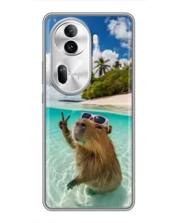 Чехол для OPPO Reno 11 Pro 5G с картинкой «Капибара на море» Чехол для OPPO Reno 11 Pro 5G с картинкой «Капибара на море»