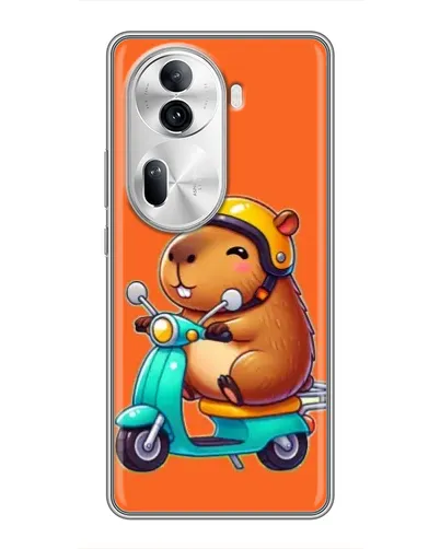 Чехол для OPPO Reno 11 Pro 5G с картинкой «Капибара на скутере»