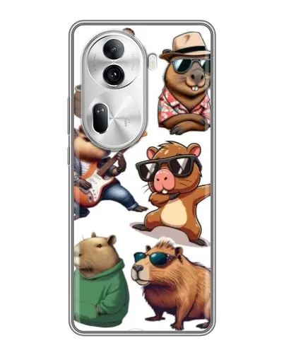 Чехол для OPPO Reno 11 Pro 5G с картинкой «Крутые капибары музыканты»