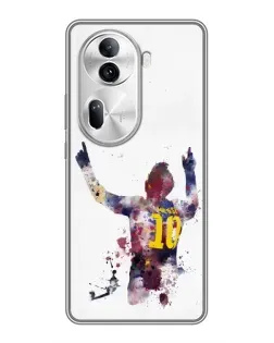 Чехол для OPPO Reno 11 Pro 5G с картинкой «Акварельный Месси Барселона»