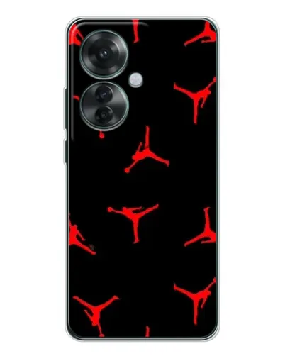 Чехол для OPPO Reno 11F с картинкой «Jordan Red Pattern» Чехол для OPPO Reno 11F с картинкой «Jordan Red Pattern»