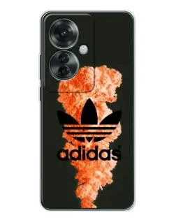 Чохол для OPPO Reno 11F з картинкою «Помаранчевий дим Adidas»