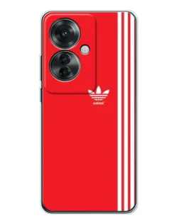 Чохол для OPPO Reno 11F з картинкою «Червоний мінімалізм Adidas»
