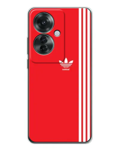 Чехол для OPPO Reno 11F с картинкой «Красный минимализм Adidas»