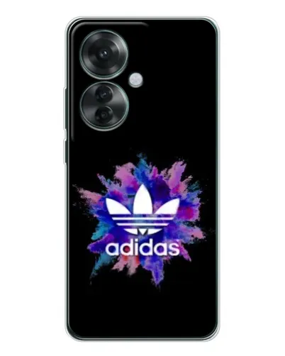 Чехол для OPPO Reno 11F с картинкой «Взрыв красок Adidas»