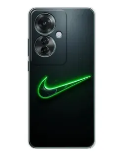 Чохол для OPPO Reno 11F з картинкою «Неоновий контур Nike»