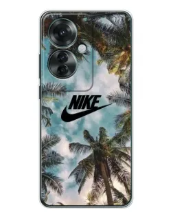 Чехол для OPPO Reno 11F с картинкой «Тропический принт Nike»