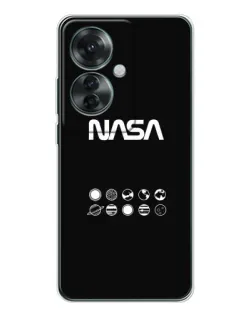Чехол для OPPO Reno 11F с картинкой «NASA — технический принт» Чехол для OPPO Reno 11F с картинкой «NASA — технический принт»