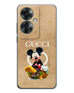 Чохол для OPPO Reno 11F з картинкою «Міккі Маус Gucci — крафт» Чохол для OPPO Reno 11F з картинкою «Міккі Маус Gucci — крафт»