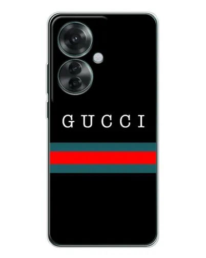 Чехол для OPPO Reno 11F с картинкой «Gucci — красный пояс»