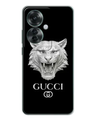Чехол для OPPO Reno 11F с картинкой «Gucci — серебряный лев» Чехол для OPPO Reno 11F с картинкой «Gucci — серебряный лев»