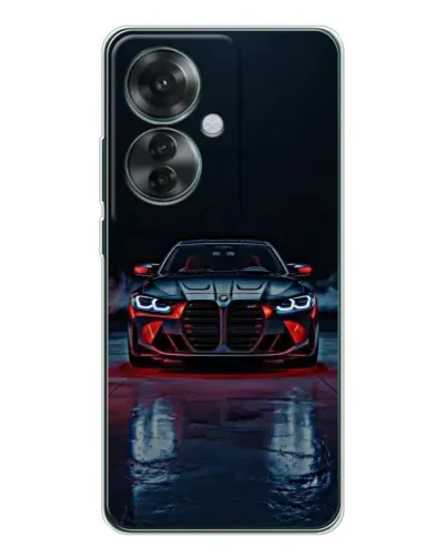 Чехол для OPPO Reno 11F с картинкой «BMW на мокрой дороге»
