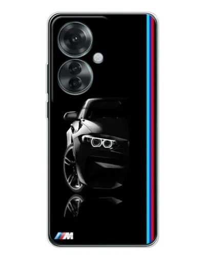 Чехол для OPPO Reno 11F с картинкой «Силуэт BMW в темноте»