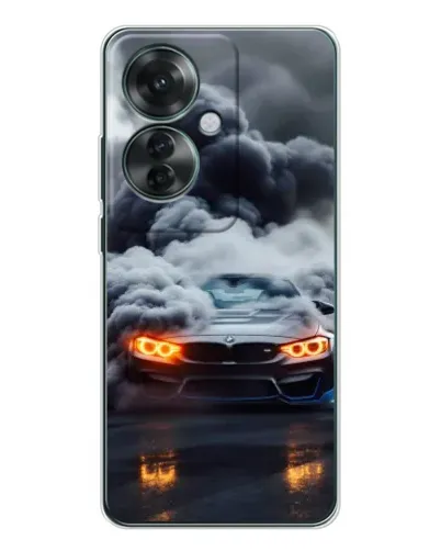 Чехол для OPPO Reno 11F с картинкой «BMW в дыму»