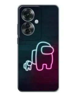 Чехол для OPPO Reno 11F с картинкой «Among Us неон-арт» Чехол для OPPO Reno 11F с картинкой «Among Us неон-арт»