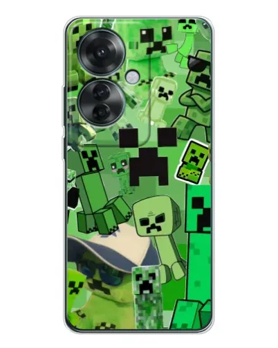Чехол для OPPO Reno 11F с картинкой «Криперы Minecraft» Чехол для OPPO Reno 11F с картинкой «Криперы Minecraft»