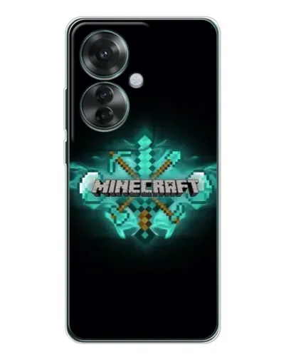 Чехол для OPPO Reno 11F с картинкой «Minecraft Diamond лого» Чехол для OPPO Reno 11F с картинкой «Minecraft Diamond лого»
