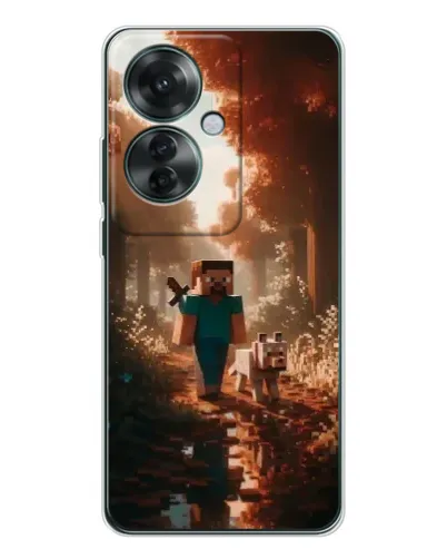 Чехол для OPPO Reno 11F с картинкой «Стив в лесу» Чехол для OPPO Reno 11F с картинкой «Стив в лесу»