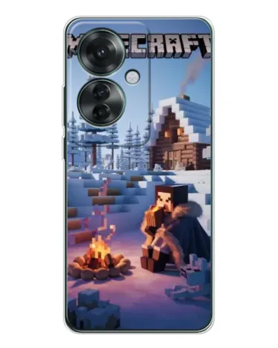 Чехол для OPPO Reno 11F с картинкой «Зимний Minecraft» Чехол для OPPO Reno 11F с картинкой «Зимний Minecraft»