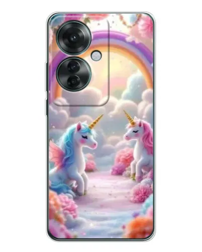 Чехол для OPPO Reno 11F с картинкой «Радуга и единороги» Чехол для OPPO Reno 11F с картинкой «Радуга и единороги»