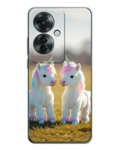Чехол для OPPO Reno 11F с картинкой «Пара единорогов» Чехол для OPPO Reno 11F с картинкой «Пара единорогов»