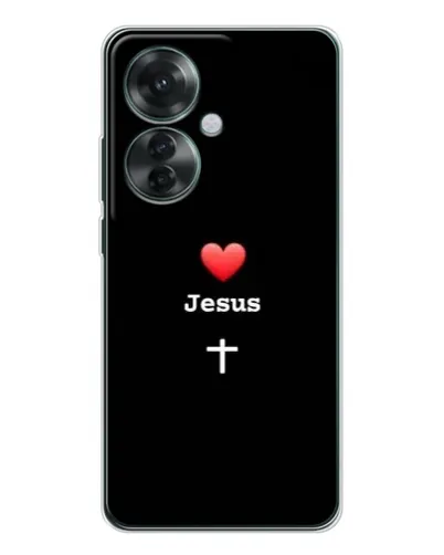 Чехол для OPPO Reno 11F с картинкой «Сердце - Jesus»