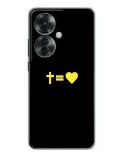 Чехол для OPPO Reno 11F с картинкой «Сердце и Крест»