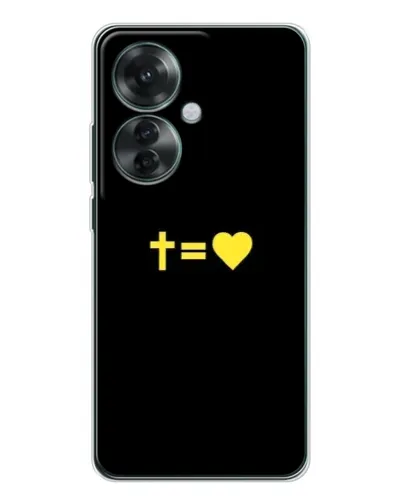 Чехол для OPPO Reno 11F с картинкой «Сердце и Крест»