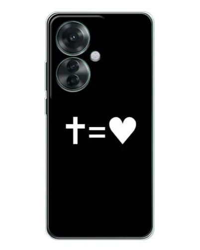 Чехол для OPPO Reno 11F с картинкой «Крест и Сердце»