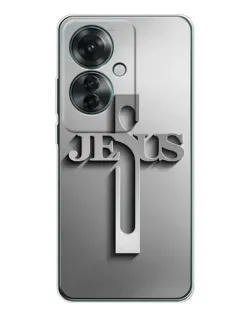 Чехол для OPPO Reno 11F с картинкой «Металлический крест Jesus» Чехол для OPPO Reno 11F с картинкой «Металлический крест Jesus»