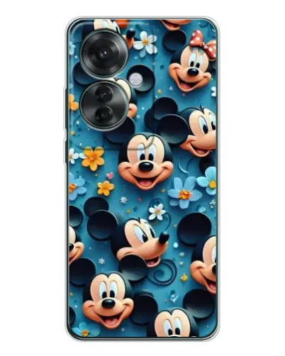 Чехол для OPPO Reno 11F с картинкой «Паттерн Микки и Минни»