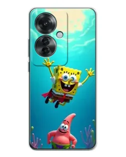 Чехол для OPPO Reno 11F с картинкой «Спанч Боб под водой»