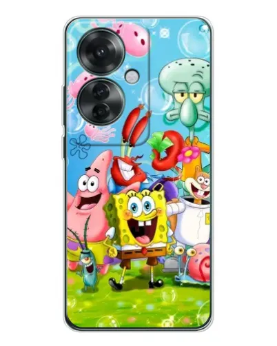 Чехол для OPPO Reno 11F с картинкой «Губка Боб и друзья» Чехол для OPPO Reno 11F с картинкой «Губка Боб и друзья»