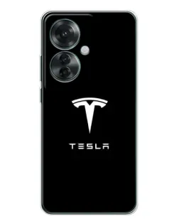 Чохол для OPPO Reno 11F з картинкою «Tesla White Logo»