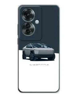 Чохол для OPPO Reno 11F з картинкою «Сріблястий Cybertruck Tesla»