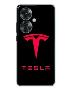 Чохол для OPPO Reno 11F з картинкою «Tesla Red Logo» Чохол для OPPO Reno 11F з картинкою «Tesla Red Logo»
