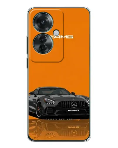 Чехол для OPPO Reno 11F с картинкой «Оранжевый Mercedes AMG»