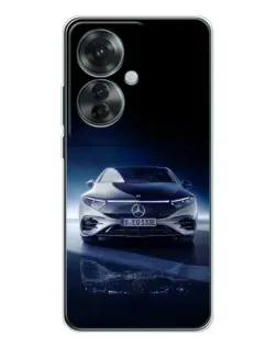 Чехол для OPPO Reno 11F с картинкой «Ночной Mercedes EQ»