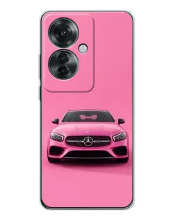 Чехол для OPPO Reno 11F с картинкой «Розовый Mercedes AMG»