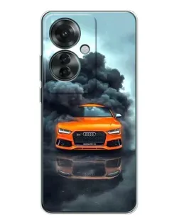 Чехол для OPPO Reno 11F с картинкой «Audi в облаках дыма»