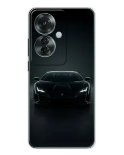 Чохол для OPPO Reno 11F з картинкою «Чорний Lamborghini Aventador»